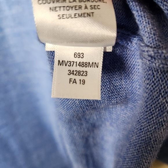 Nordstrom Mens Shop 100% Merino Wool Blue Quarter Zip Sweater-Size 2XL - Picture 8 of 8